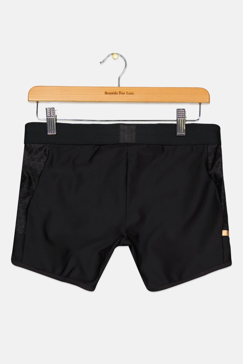 speedo Men Drawstring Graphic Print Swim Trunks, Black  - Image 2