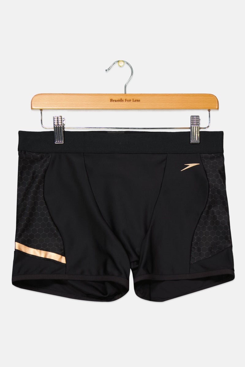 speedo Men Drawstring Graphic Print Swim Trunks, Black  - Image 1