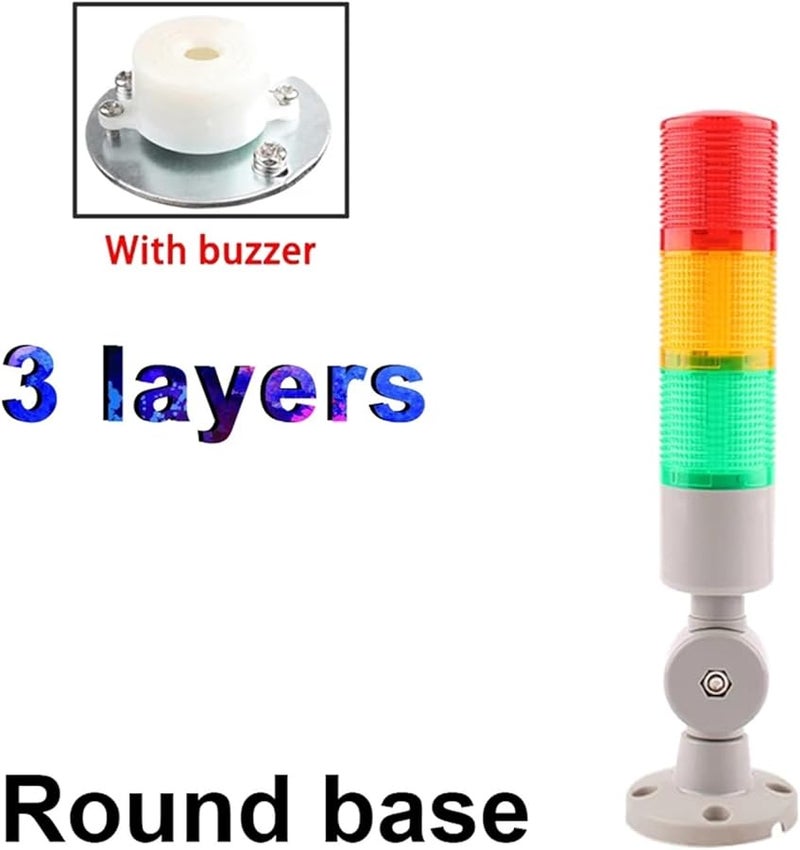 3 Layer 12V LED Signal Tower Light 45mm Diameter 24V DC 220V Steady Alarm Light For Industrial Machine - Image 3
