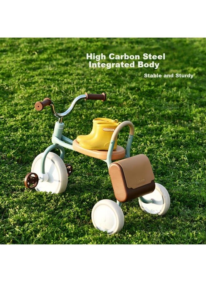 Kidpop Kids Tricycle Pedal Bike For 1-3 Years Old, Retro Lightweight Baby Tricycle, Yellow - Image 4