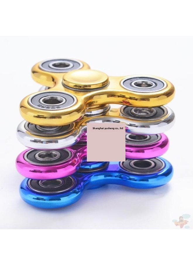 null - [Metal] Fingertip Gyro Finger Clover Children Adult Thumb Between Spiral Alloy Decompression Artifact Toy-color:36 Turns Gold With Lights - Image 1