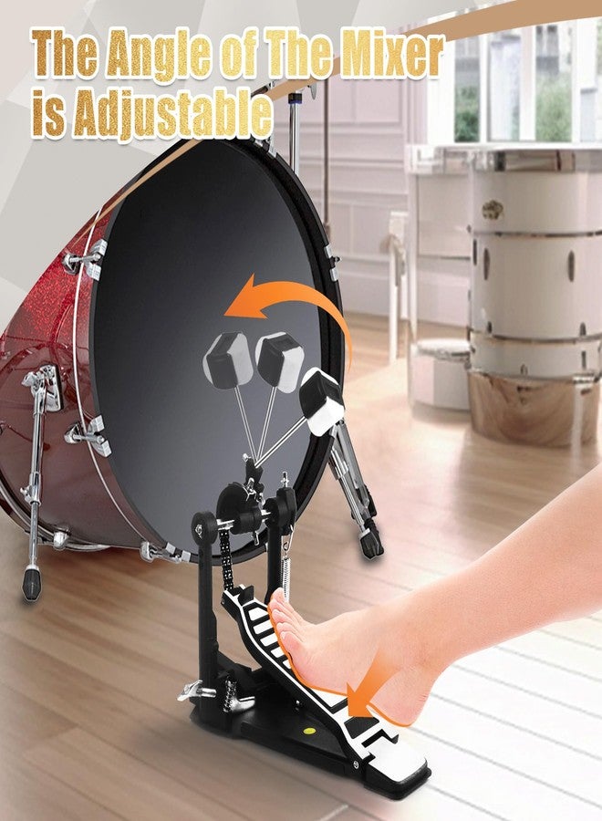 Seteol Single Kick Bass Drum Pedal, Heavy-Duty Double Chain Bass Pedal Foot Percussion Hardware for Intense Play, Fully Adjustable Power Cam System & 4-Sided Beater Drum Set Instrument (Single Pedal) - Image 4