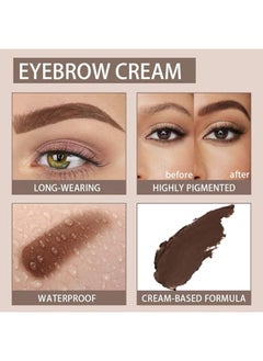 DNM evpct 2Pcs Eyebrow Gel Pomade Dark brown Shaping Kit with Dual-ended Brush Eyebrow Styling Gel Kit Long Lasting Waterproof Colored Eyebrow Gel Paint Pencil Tinting Kit pintura de cejas, CHOCOLATE  - Image 3