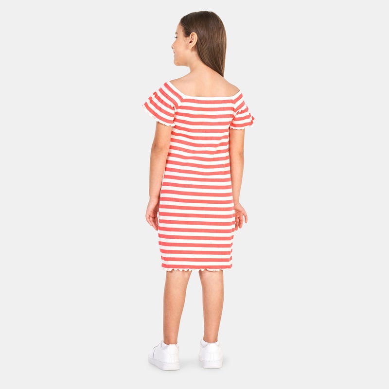 TOMMY HILFIGER Kids' Off Shoulder Stripe Dress - Image 2