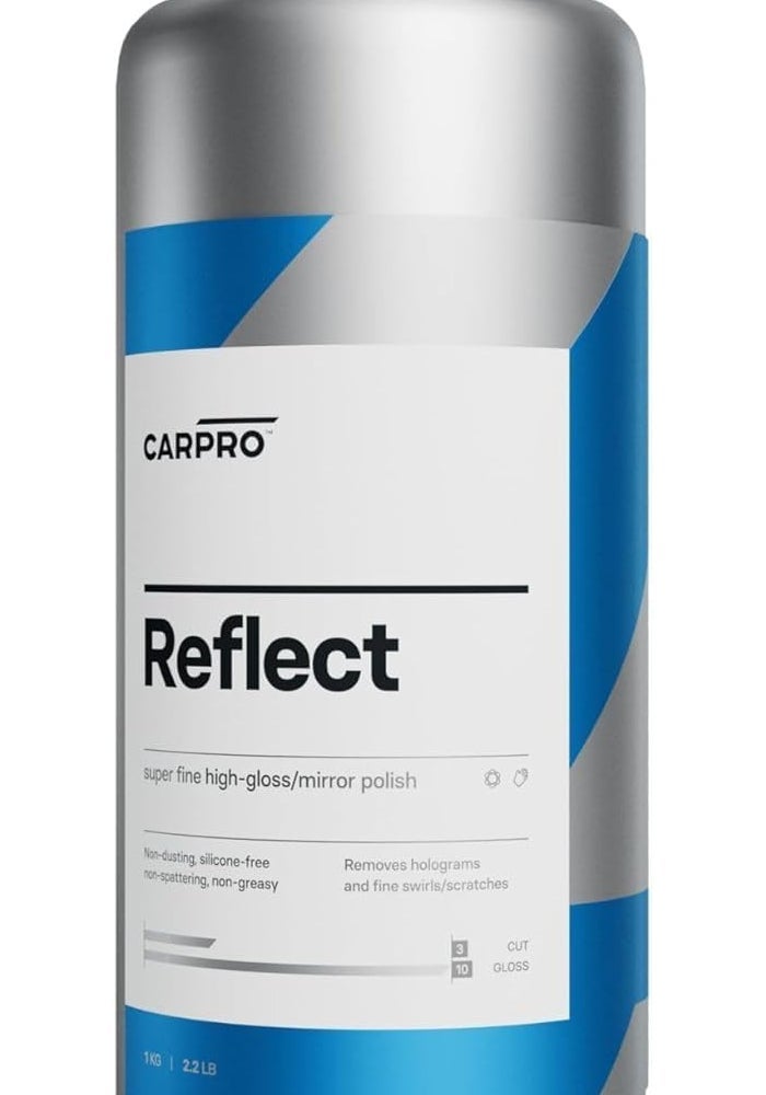 CarPro بوليش كار برو ريفليكت عالي اللمعان إنهاء لامع بدون مواد تعبئة دائمة سيليكون شمع بوليمرات أو تفلون آمن لورشة السيارات بدون غبار دوار مزدوج العمل 34 أونصة سائلة - Image 1