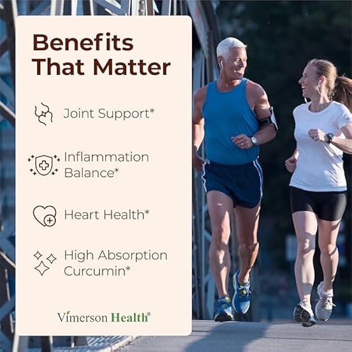 Vimerson Health Advanced Turmeric Curcumin Supplement for Joint Support & Inflammation – Enhanced Absorption Theracurmin 600mg with Boswellia Serrata for Mobility & Recovery – Vegan, Gluten Free – 60 Capsules - Image 2