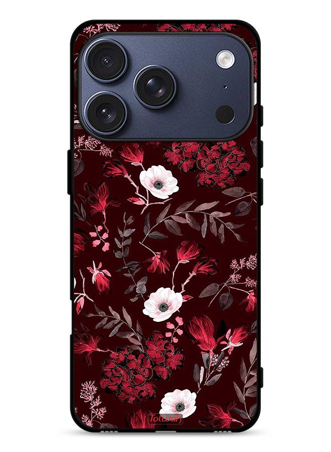 Tolwak Apple iPhone 17 Pro Protective Case Cover Small Flowers And Tropical Leaves - Image 1