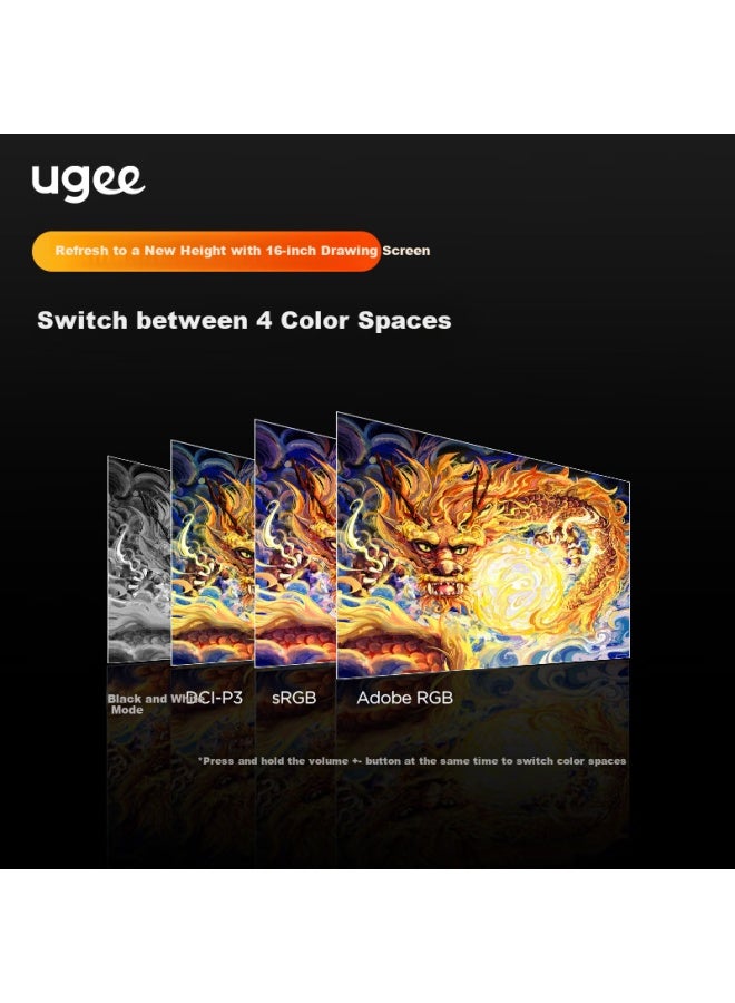 Ugee Digital Drawing Tablet 16k Pressure Sensitivity Handwriting Screen Computer Drawing Screen Drawing Handwriting Tablet Lcd Writing Screen Ue16 - Image 5