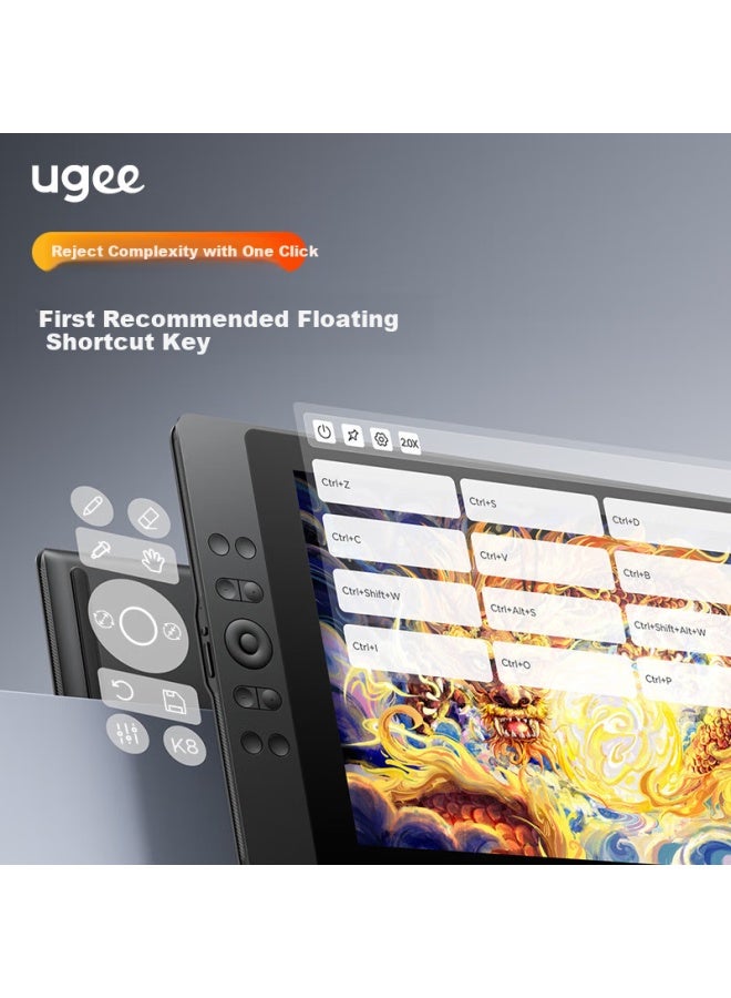 Ugee Digital Drawing Tablet 16k Pressure Sensitivity Handwriting Screen Computer Drawing Screen Drawing Handwriting Tablet Lcd Writing Screen Ue16 - Image 2