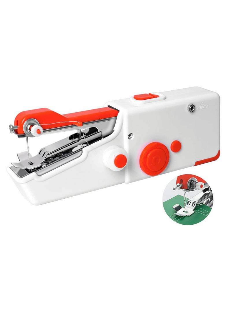SYOSI Mini Portable Electric Handheld Sewing Machine for Beginners Adult, Easy to Use and Fast Stitch Suitable for Clothes Fabrics DIY Home Travel Red - Image 1