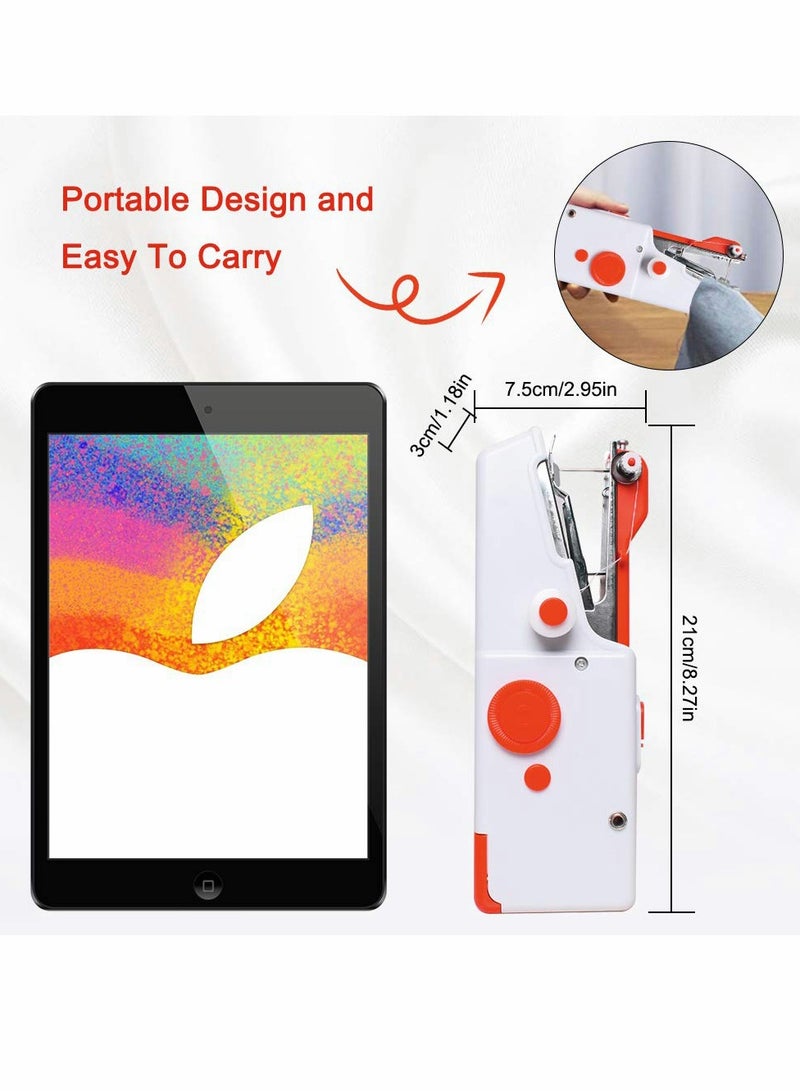 SYOSI Mini Portable Electric Handheld Sewing Machine for Beginners Adult, Easy to Use and Fast Stitch Suitable for Clothes Fabrics DIY Home Travel Red - Image 4