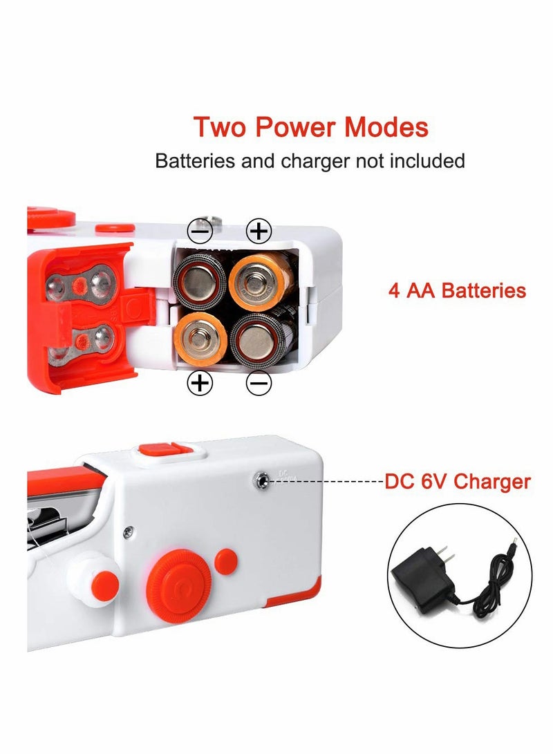SYOSI Mini Portable Electric Handheld Sewing Machine for Beginners Adult, Easy to Use and Fast Stitch Suitable for Clothes Fabrics DIY Home Travel Red - Image 3