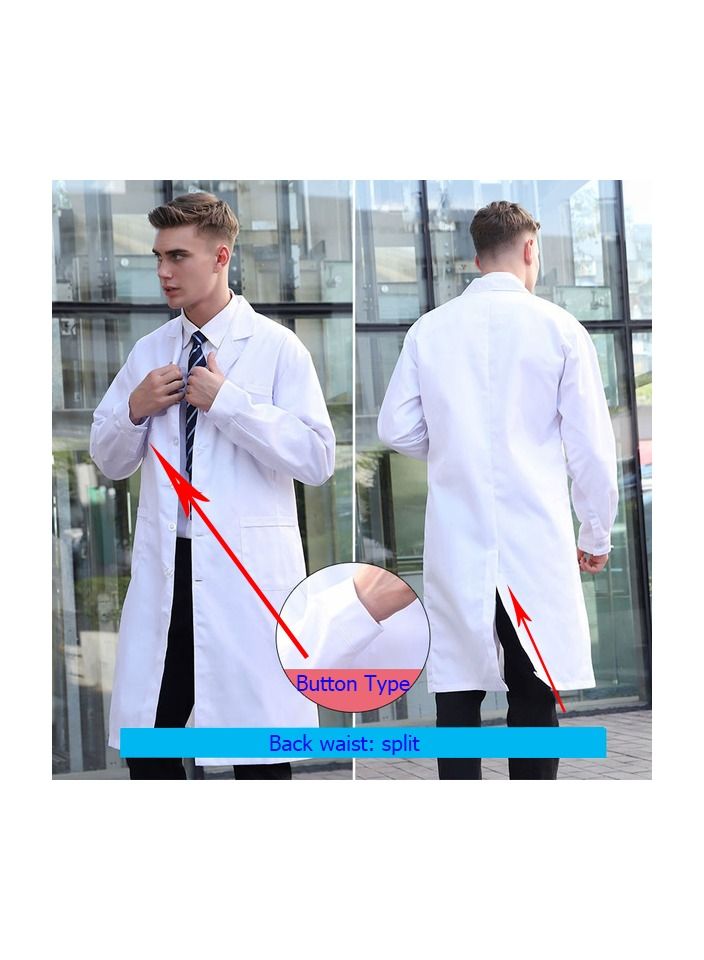 1-Piece Thicken Medical Uniform,Doctor Long Sleeve Coat,Men Women Overall Scrubs Lab Clothes,Size M - Image 1