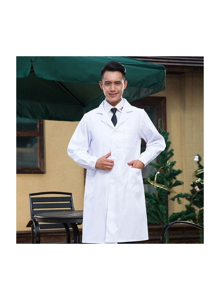 1-Piece Thicken Medical Uniform,Doctor Long Sleeve Coat,Men Women Overall Scrubs Lab Clothes,Size M - Image 3