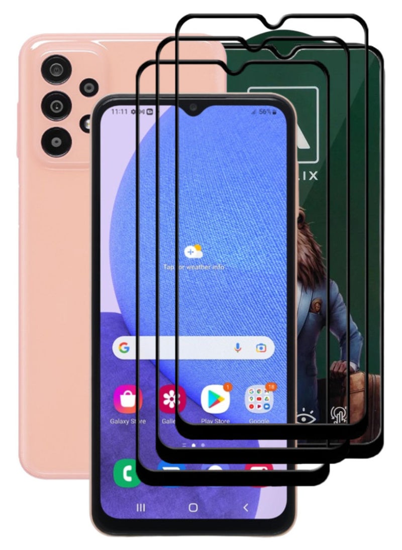ACLIX 3 Pieces Antistatic ESD Dustproof Premium Quality High Definition Tempered Glass Screen Protector Designed For Samsung Galaxy A23 - Image 1