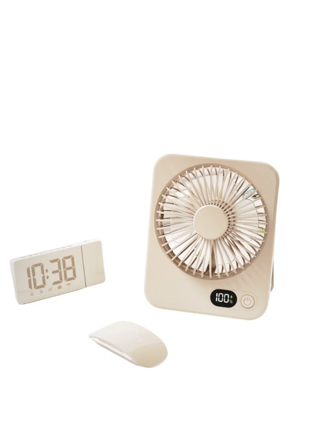 Nariele New USB Long-Lasting Five Level Battery Display Hanging Handheld Mini Portable Fan