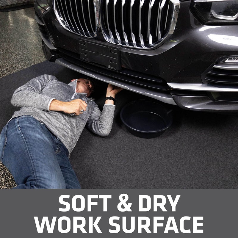 Drymate XL Oil Spill Mat (36" x 59"), Premium Absorbent Oil Pad, Reusable, Washable, Durable, Waterproof Backing Contains Liquids, Protects Garage Floor Surface (USA Made) - Image 4