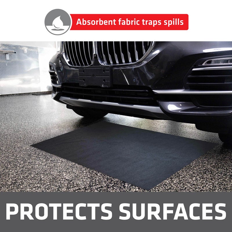 Drymate XL Oil Spill Mat (36" x 59"), Premium Absorbent Oil Pad, Reusable, Washable, Durable, Waterproof Backing Contains Liquids, Protects Garage Floor Surface (USA Made) - Image 2