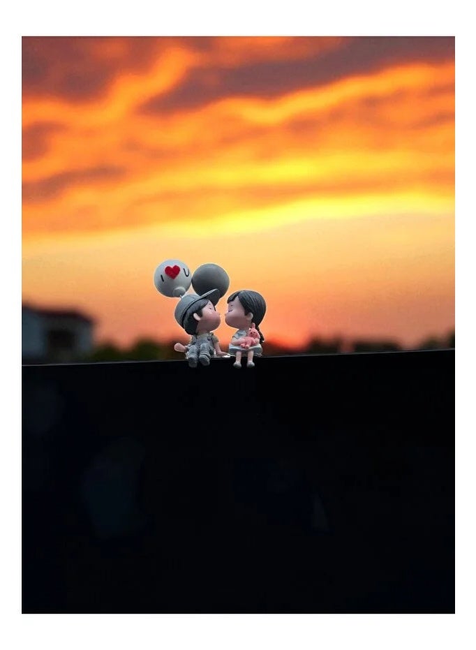 Romantic Balloon Couple Car Accessory – Decorative Figure with I Love You Written on It - Image 2