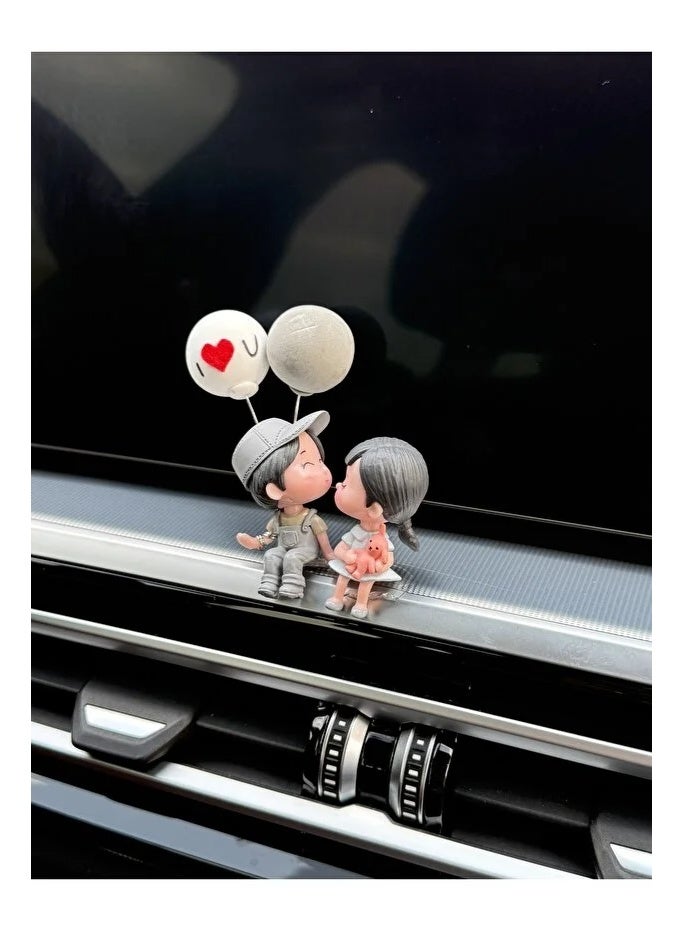 CCYY Car Ornaments,Romantic Balloon Couple Car Accessory – Decorative Figure with I Love You Written on It,Versatile Decoration for Office, Shelf, Table, Living Room, and Car Dashboard,Cute Tabletop Ornament - Image 3