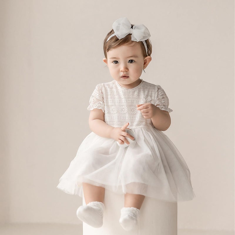 ICKEYOU Baby Girls Cute Lace Bow Headband Soft Cotton Elastic Hair Accessories for Toddlers Newborns Ideal for Birthdays Baby Shower Photoshoots Special Occasions - Image 5