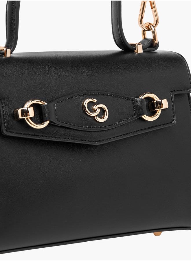 Celeste - Women Solid Satchel Bag with Detachable Strap and Button Closure - Image 1