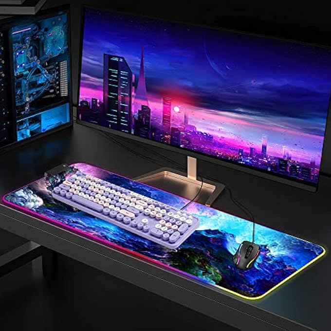 rayihni RGB MOUSE PAD, LARGE EXTENDED SOFT LED MOUSE MAT WITH DIFFERENT LIGHTING MODES, 900 X 400MM / 35.4 * 15.7INCH - Image 2