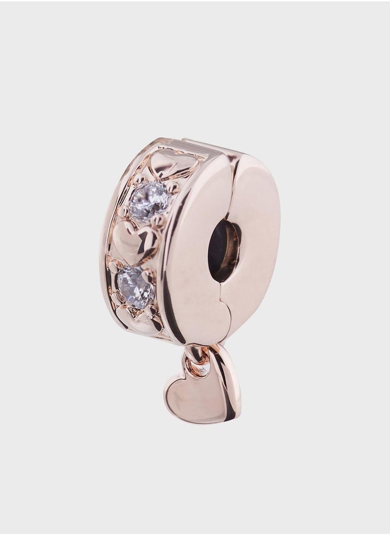 PANDORA Heart Rose Gold Zirconia Charm  - Image 1