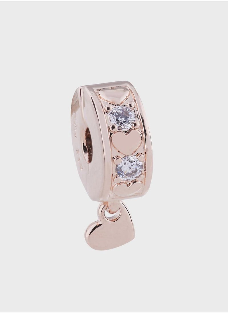 PANDORA Heart Rose Gold Zirconia Charm  - Image 2