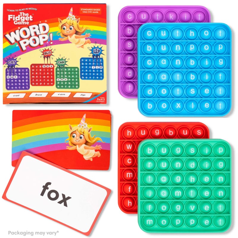 THE FIDGET GAME Word Pop, CVC Words - Learn to Read in Weeks - Multisensory Reading & Phonics Interactive Game Ideal for Pre Kindergarten to 1st Grade (Packaging May Vary) - Image 1