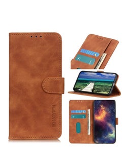 HuHa Case Cover For Xiaomi Poco M3 Pro 4G / Poco M3 Pro 5G / Redmi Note 10 5G KHAZNEH Retro Texture PU + TPU Horizontal Flip Leather Case with Holder & Card Slots & Wallet Brown 