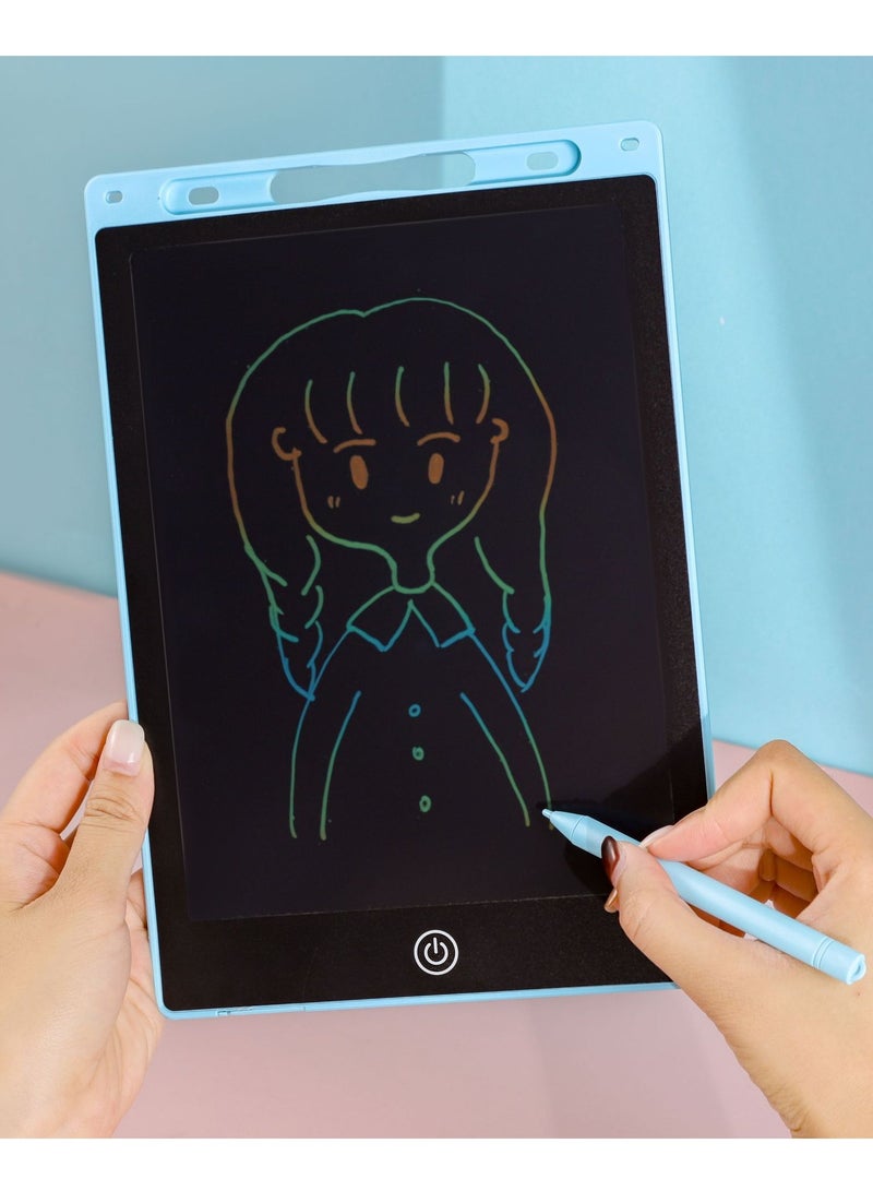 لوح كتابة قابل لإعادة الاستخدام، مقاس 12 بوصة، مع قلم، لوح رسم إلكتروني للأطفال، لوح رسم LCD، واقي للعين، بحجم الجيب، مناسب للأطفال من سن 3 سنوات فما فوق.  - Image 1