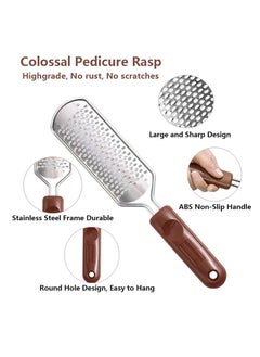 Vusoset Colossal Foot Rasp & Wood Handle Callus Shaver (10 Replacement & 1 Foot File Heads), Pedicure Foot File Kit, Heel Scraper For Feet, Foot File Callus Remover  - Image 2