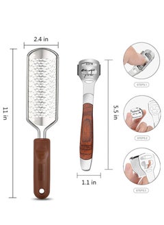 Vusoset Colossal Foot Rasp & Wood Handle Callus Shaver (10 Replacement & 1 Foot File Heads), Pedicure Foot File Kit, Heel Scraper For Feet, Foot File Callus Remover  - Image 4