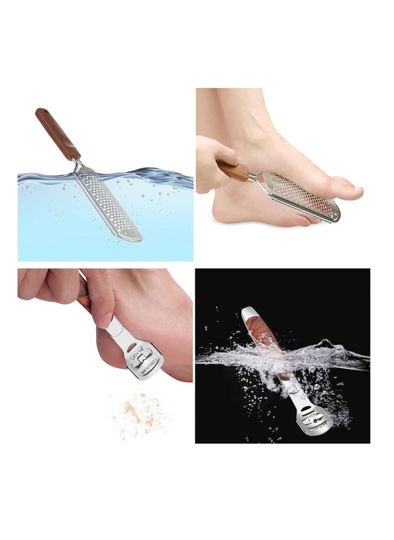 Vusoset - Colossal Foot Rasp & Wood Handle Callus Shaver (10 Replacement & 1 Foot File Heads), Pedicure Foot File Kit, Heel Scraper For Feet, Foot File Callus Remover - Image 1