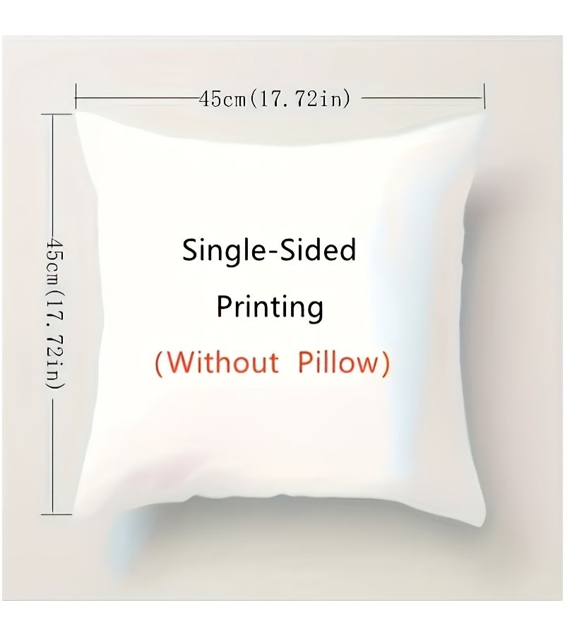 Cartoon Printed Pillowcase 45x45cm Soft Polyester Zipper Closure Machine Washable Home Decor - Image 4