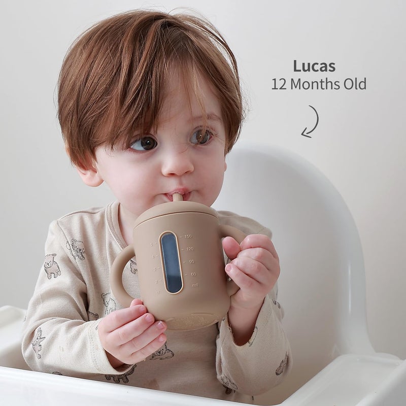 SAMiGO Silicone Sippy Cup, Baby Straw Cup for 6 12 18 Months, Sippy Cup with Straw for Toddlers 1-3 Years, Baby Water Cup for Drinking and Training, 6 oz - Image 5