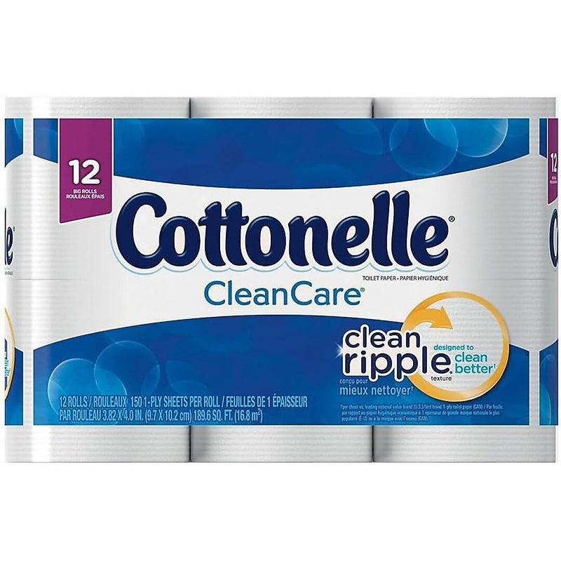 قطونيل Cottonelle 12456PK Ultra Soft Bath Tissue 1-PLY 165 Sheets/Roll 12/Pack - Image 1