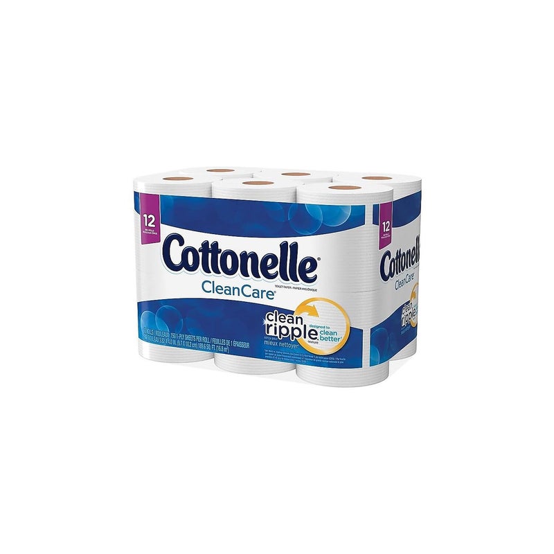 قطونيل Cottonelle 12456PK Ultra Soft Bath Tissue 1-PLY 165 Sheets/Roll 12/Pack - Image 4