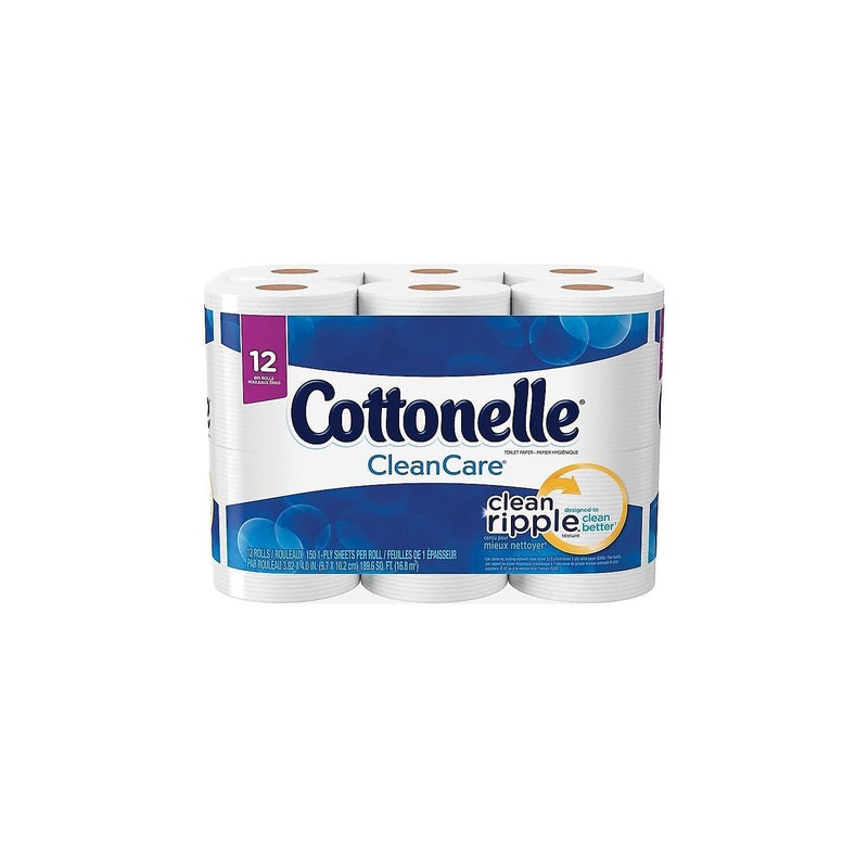 قطونيل Cottonelle 12456PK Ultra Soft Bath Tissue 1-PLY 165 Sheets/Roll 12/Pack - Image 2
