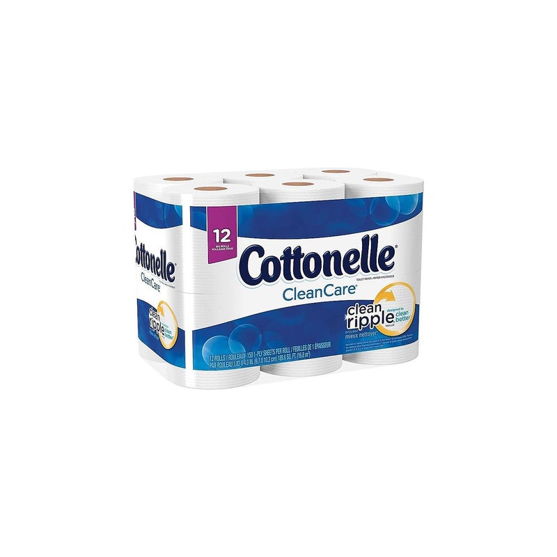 قطونيل Cottonelle 12456PK Ultra Soft Bath Tissue 1-PLY 165 Sheets/Roll 12/Pack - Image 3
