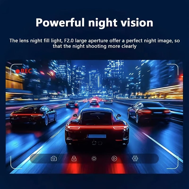 Three Channel Dash Cam 1080P FHD Front Inside Back Recording Wide Angle Lens Reverse Imaging - Image 4