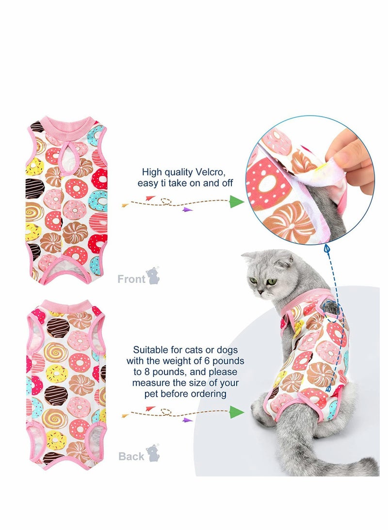 4 Pieces Cat Recovery Suit for Surgery and Wound Care Soft Cotton Breathable Clothing for Kittens and Cats - Image 3