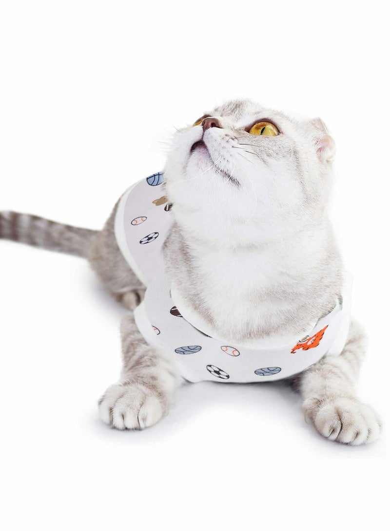 4 Pieces Cat Recovery Suit for Surgery and Wound Care Soft Cotton Breathable Clothing for Kittens and Cats - Image 5