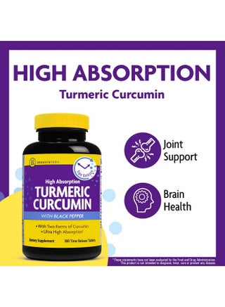 InnovixLabs Turmeric Curcumin with Black Pepper Extract - High Absorption Tumeric and Curcumin Supplements with BioPerine, C3 Reduct & Curcumin C3 Complex, Time Release Turmeric Supplement - 100 ct - pzsku/Z60CDBC5B08F6B6E27ADFZ/45/_/1739883192/11304495-e8d7-4ae6-8cd7-6cce0c285121