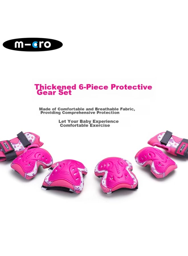 M-cro Children's Protective Gear, Roller Skating Skateboard Balance Bike Helmet, Micro Anti-fall Hand And Elbow Knee Pads, X8m Pink, Size M - Image 3