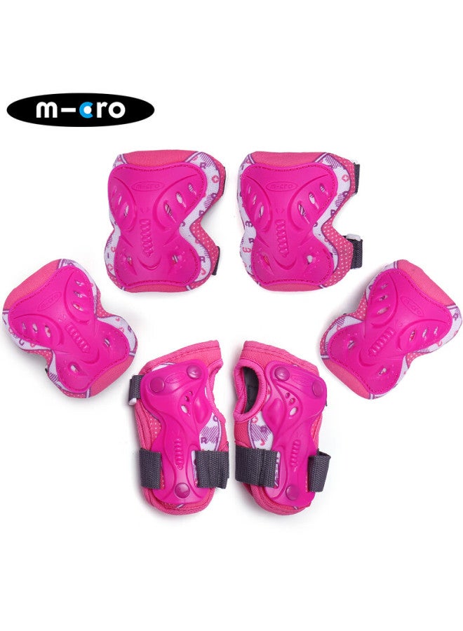 M-cro Children's Protective Gear, Roller Skating Skateboard Balance Bike Helmet, Micro Anti-fall Hand And Elbow Knee Pads, X8m Pink, Size M - Image 2