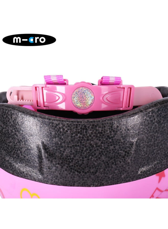 M-cro Children's Protective Gear, Roller Skating Skateboard Balance Bike Helmet, Micro Anti-fall Hand And Elbow Knee Pads, X8m Pink, Size M - Image 4