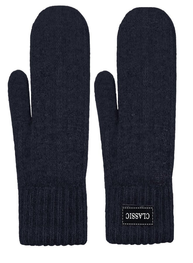 Beurlike Winter Mittens Gloves for Women Warm Fleece Lining Knit Thick Gloves for Cold Weather(Black) - Image 4