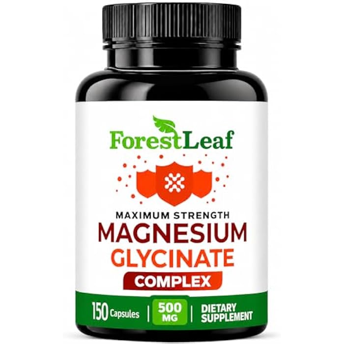 ForestLeaf Magnesium Glycinate 500mg Complex - Magnesium Supplement Capsules for Sleep and Calmness - Non-GMO, 3rd Party Tested - 150 Pills for Women & Men by ForestLeaf - Image 1